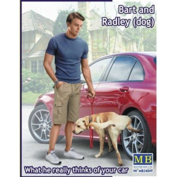 1/24 Master Box Bart and Radley(dog) What he really thinks of your car 24049